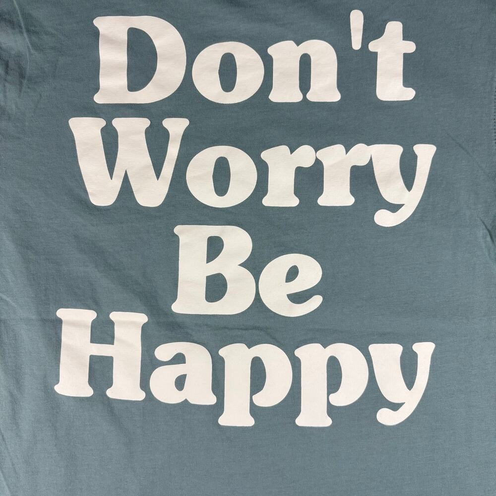 Kappa Medium Womens Don’t Worry Be Happy Sunflower Green T Shirt 100%‎ Cotton - Picture 2 of 6